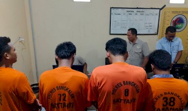 Polres-Bangkalan-Grebek-Rumah-Diduga-Tempat-Peredaran-Sabu,-Enam-Orang-Diamankan